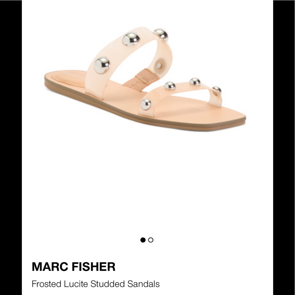 Marc Fisher Frosted Lucite Studded Sandals, Size 7, BRAND NEW IN BOX